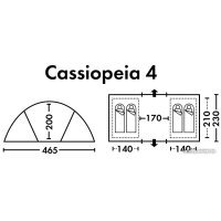 Кемпинговая палатка FHM Cassiopeia 4 (синий/серый)