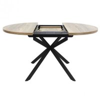 Кухонный стол Виста Парма 100x100/135 (дуб олово/муар черный)