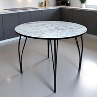 Кухонный стол Arvento Флок круглый D900 (мрамор каррара)