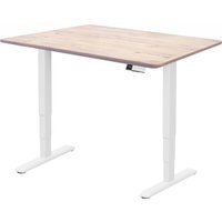 Стол с регулировкой высоты ErgoSmart Wooden Unique Ergo Desk 1300х750х27 мм (прямой край, дуб беленый/белый) в Витебске