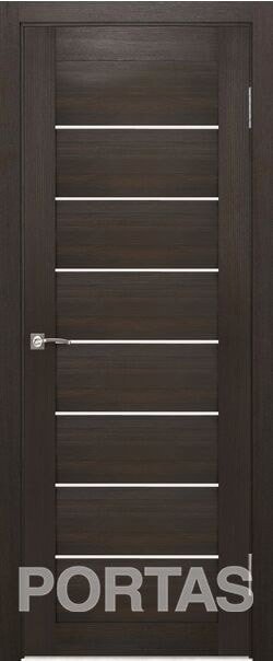

Межкомнатная дверь Portas S21 60x200 (орех шоколад, стекло lacobel белый лак)