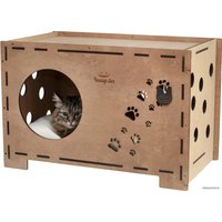 Домик Чешир Сундук без когтеточки (бежевый)