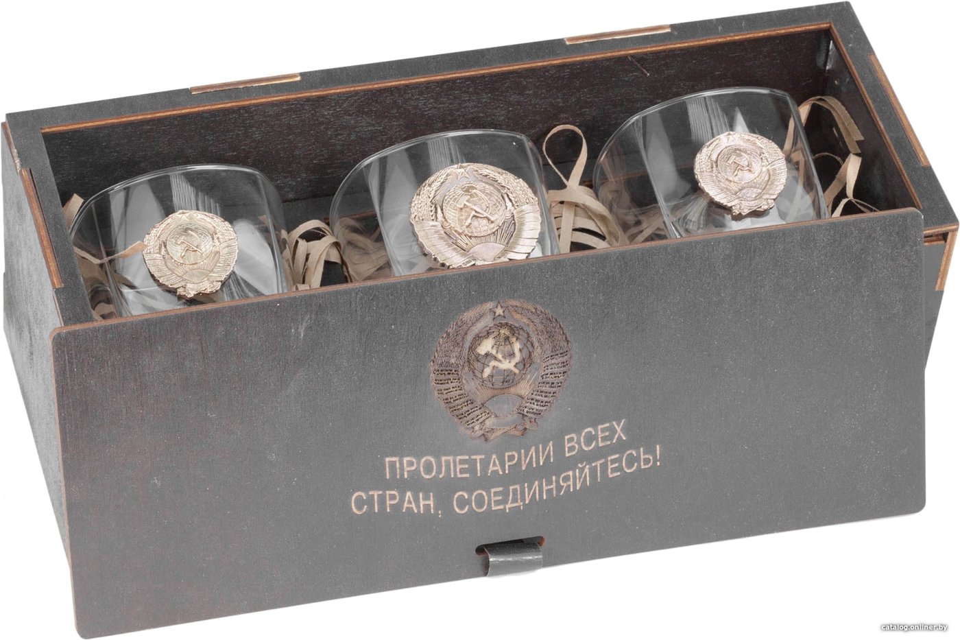 Набор стаканов для виски Peresvet Назад в СССР с бронзовыми гербами №2