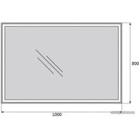  BelBagno Зеркало SPC-GRT-1000-800-LED-BTN