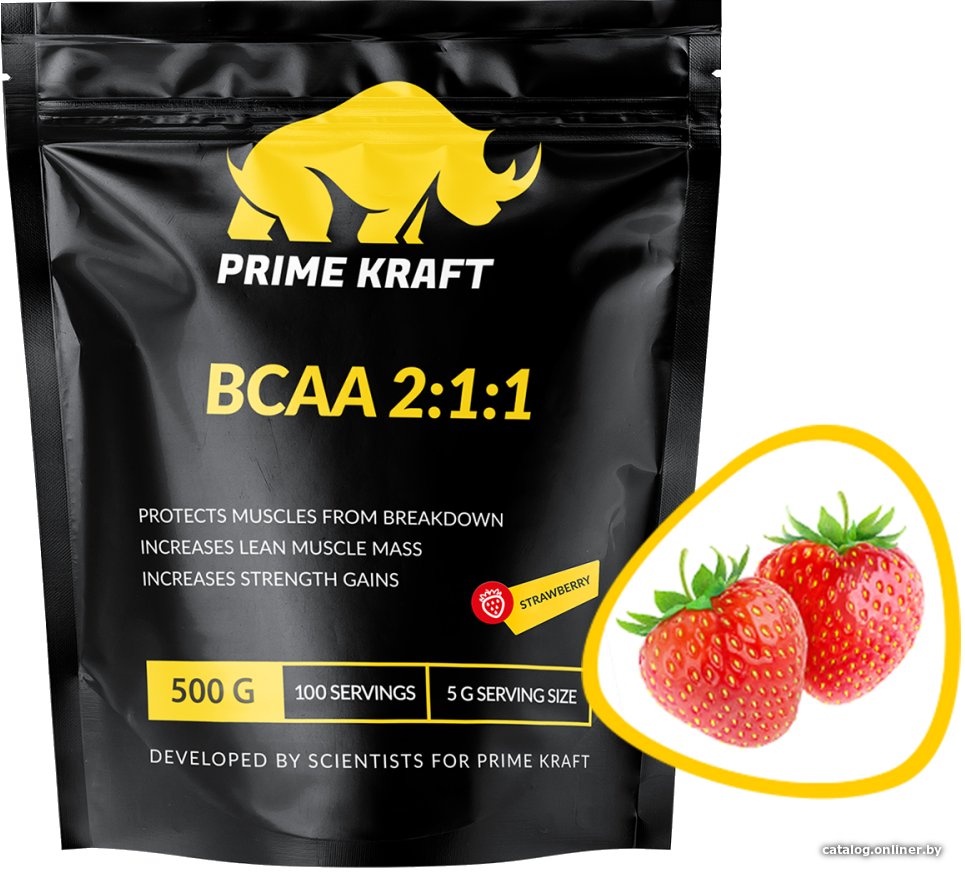 BCAA Prime Kraft BCAA 2:1:1 (500г, клубника)