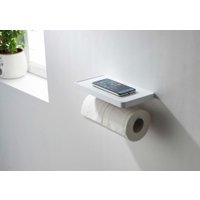 Держатель для туалетной бумаги Aquatek Европа AQ4919MB (с полкой, черный матовый)