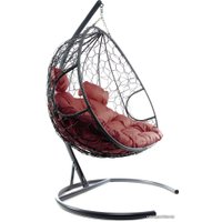 Подвесное кресло M-Group Для двоих 11450302 (серый ротанг/бордовая подушка)
