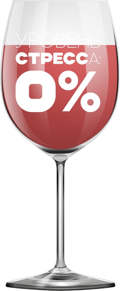 

Бокал для вина ILikeGift Oh vine! Уровень стресса 0% OHV-088 (400мл)