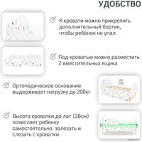 Кровать Бельмарко Stumpa Облако Домики 10104 160x70 (розовый/бирюзовый)