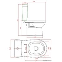 Унитаз напольный Керамин Альбано R ЖС 2-режим (с жестким сиденьем)