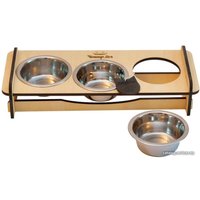 Миски на подставке Чешир Обжора 3 миски 200 мл (бежевый)