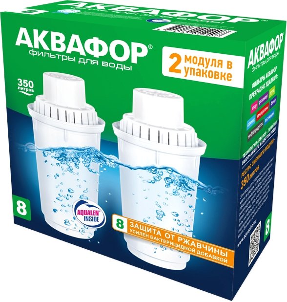 

Комплект картриджей АКВАФОР В8 В100-8 (комплект, 2 шт)