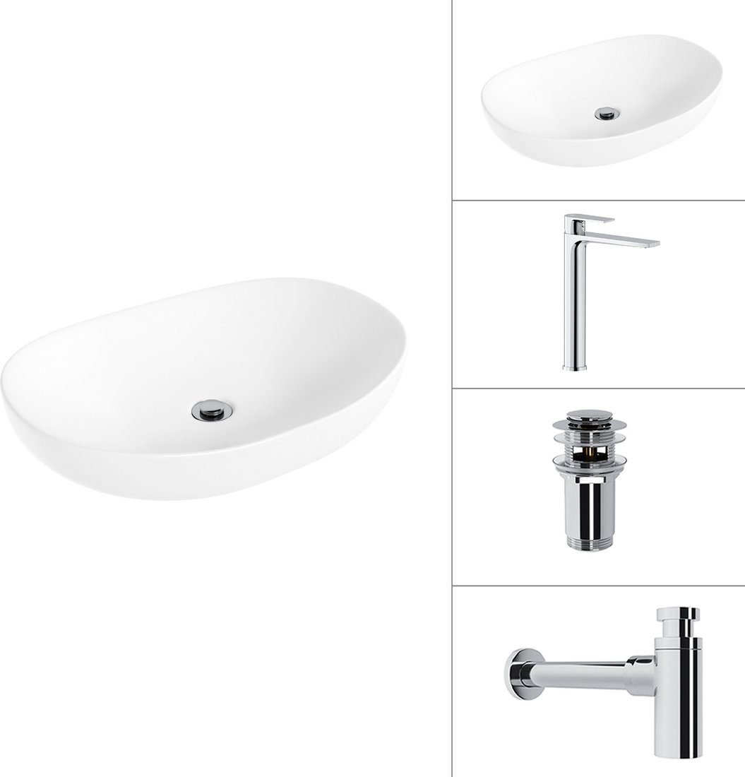 Умывальник Lauter 21502 + Reef 21CK8678C + сифон 21635CH + дон.клапан 21190CH (хром)