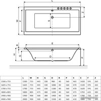 Ванна Excellent Pryzmat 180x80 (с ножками)