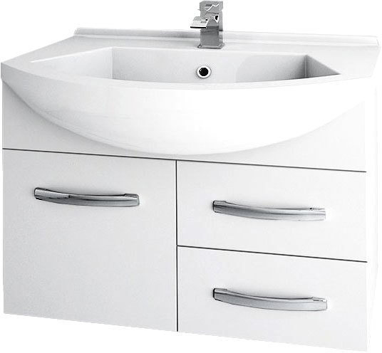 

Dreja Тумба Alfa New 75 99.0307 с умывальником Alfa 75 192536 (белый)