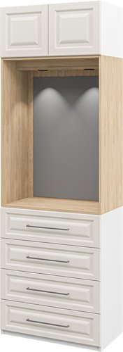 Шкаф распашной Неман мебель Отис МН-039-16 П8 (белый/крем крашенное дерево)