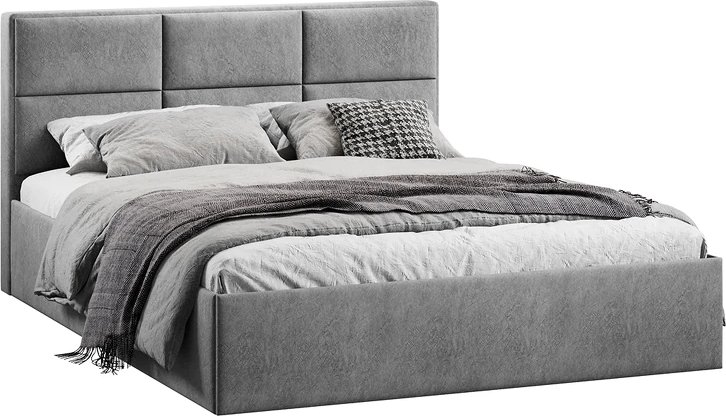 Кровать Трия Стелла Тип 1 c ПМ 140x200 (микровелюр Wellmart Silver)