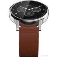 Умные часы Motorola Moto 360 2nd Gen. Mens 46mm Silver with Cognac Leather Band