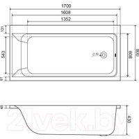 Ванна Lauter Seraphina 170x80 2112170R (с ножками)