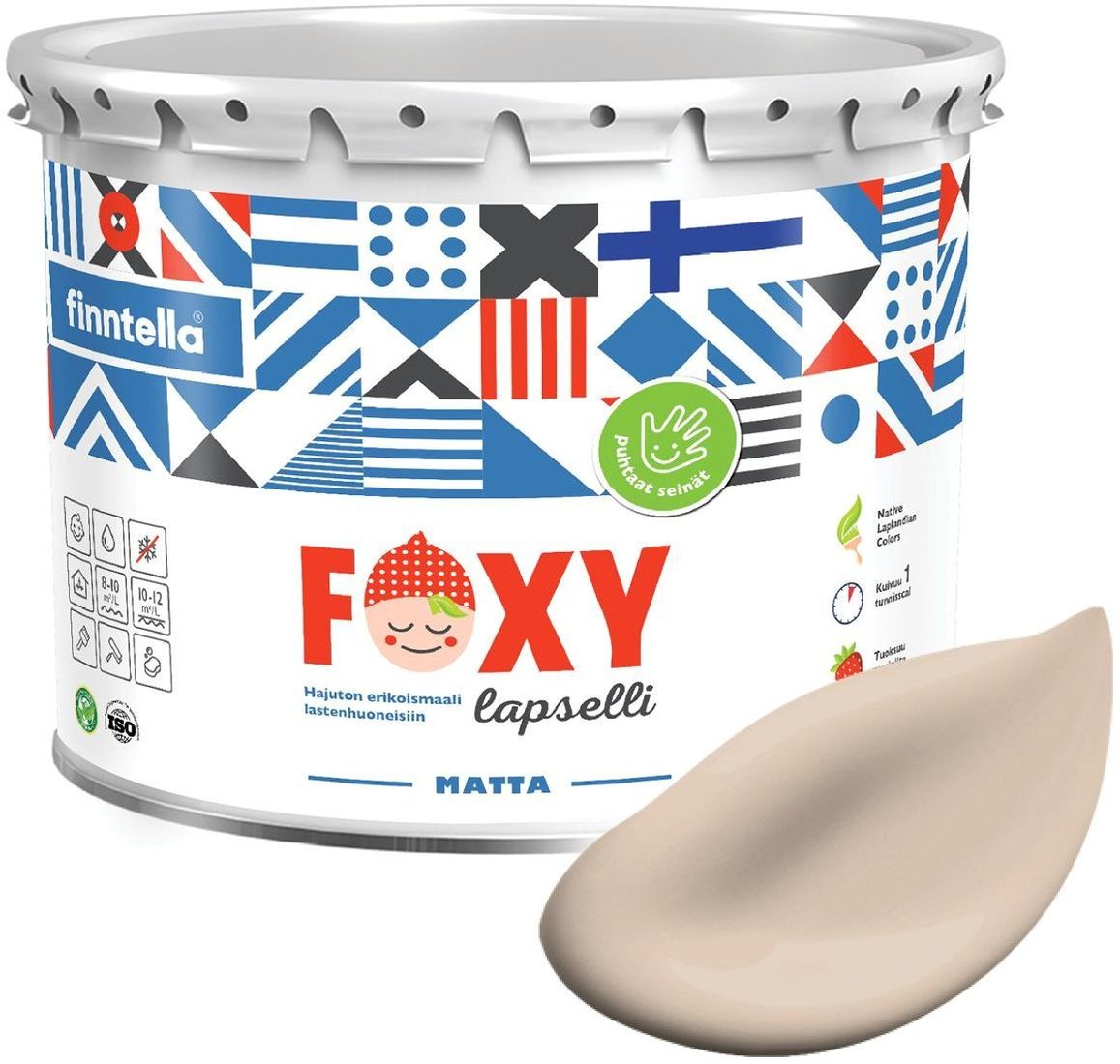 

Краска Finntella Foxy Lapselli Matte Voikukka F-50-1-9-FL254 9 л (бежевый)