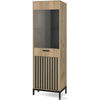 Шкаф-витрина Halmar Lamino W-1 (дуб крафт/черный)