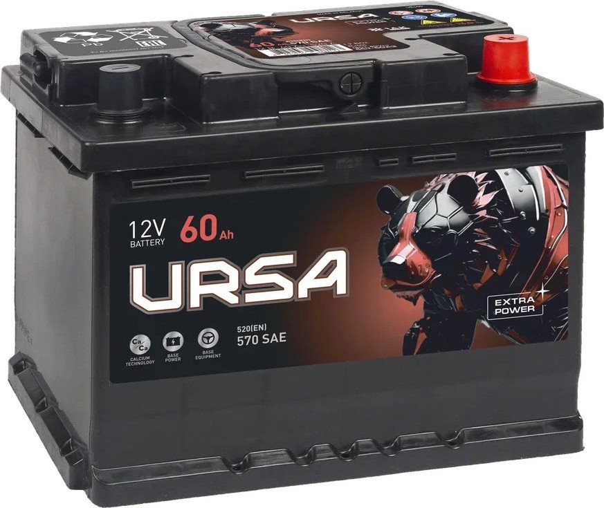 

Автомобильный аккумулятор Ursa Extra Power 6СТ R+ (60 А·ч)