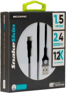 

Кабель Atomic Sharkskin 30311 USB Type-A - microUSB (1.5 м, черный)