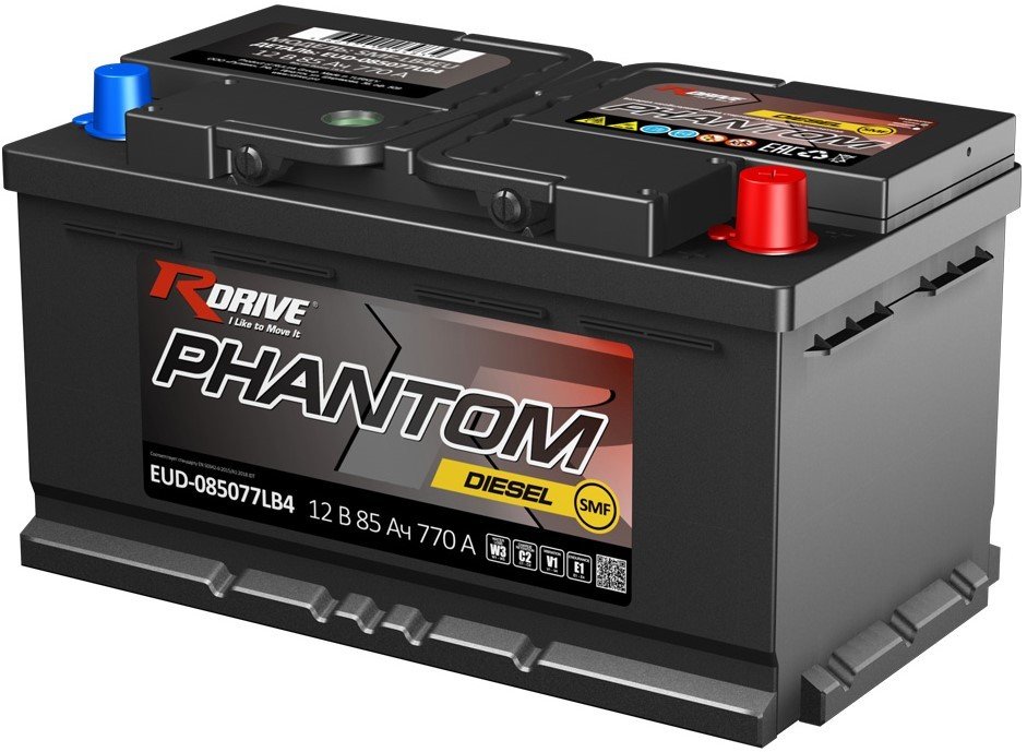 

Автомобильный аккумулятор RDrive Phantom Diesel SMF EUD-085077LB4 (85 А·ч)