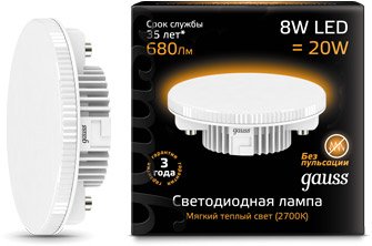 

Светодиодная лампочка Gauss GX53 8Вт 2700K [108008108]