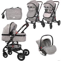 Универсальная коляска Lorelli Alba Premium Set 2021 (3 в 1, steel grey)