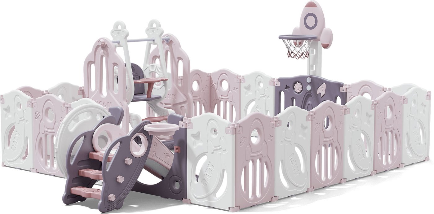 

Игровой манеж UNIX kids SUPREME Space 200x240 Rose с качелями