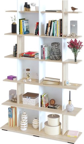 Стеллаж Сокол СТ-6 (дуб сонома, белый)