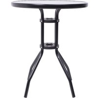 Стол AksHome Verona 60x73 (сталь-черная/закаленное стекло)