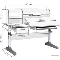 Парта Anatomica Uniqa (белый/серый)