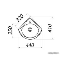Умывальник Colombo Полисся R угловой с отверстием по центру