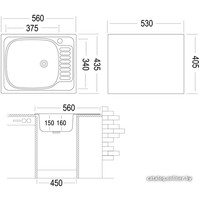 Кухонная мойка Ukinox CLL560.435-GT6K 1R