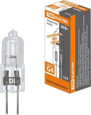Галогенная лампа TDM Electric JC-20Вт-12В-G4