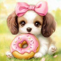 Алмазная мозаика  Феникс+ Щенок с пончиком 71362