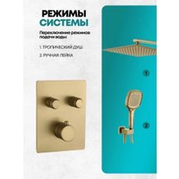 Душевая система  Grocenberg GB5040 с термостатом (золото матовый)