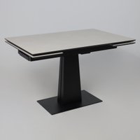 Кухонный стол Lepremo AV 2119 МДФ+керамика раздвижной 1200-1800x800 (серый матовый Carmen Light Grey/черный)