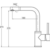 Кухонная мойка Aquasanita Rock SQR 101 + cмеситель Forte 5553 (черный металлик 601)