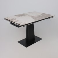 Кухонный стол Lepremo AV 2119 МДФ+керамика раздвижной 1200-1800x800 (белый глянцевый Pandora/черный)