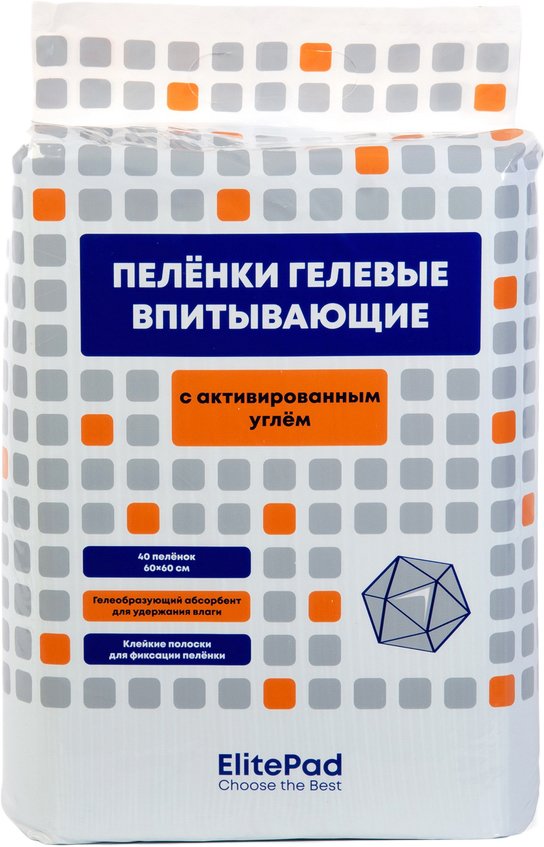 

Одноразовая пеленка ElitePad Active Carbon с активированным углем (60x60 см, 40 шт)