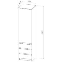 Шкаф-пенал НК-Мебель ШКЯ-1 72678278 (дуб вотан)
