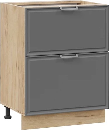 

Шкаф напольный Трия Белладжио 1Н8Я2 с двумя ящиками (дуб крафт золотой/софт графит)