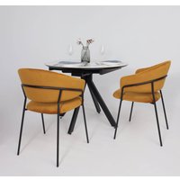 Стул с подлокотниками Алвест AV 433 (карри бархат Confetti chai tea/черный)