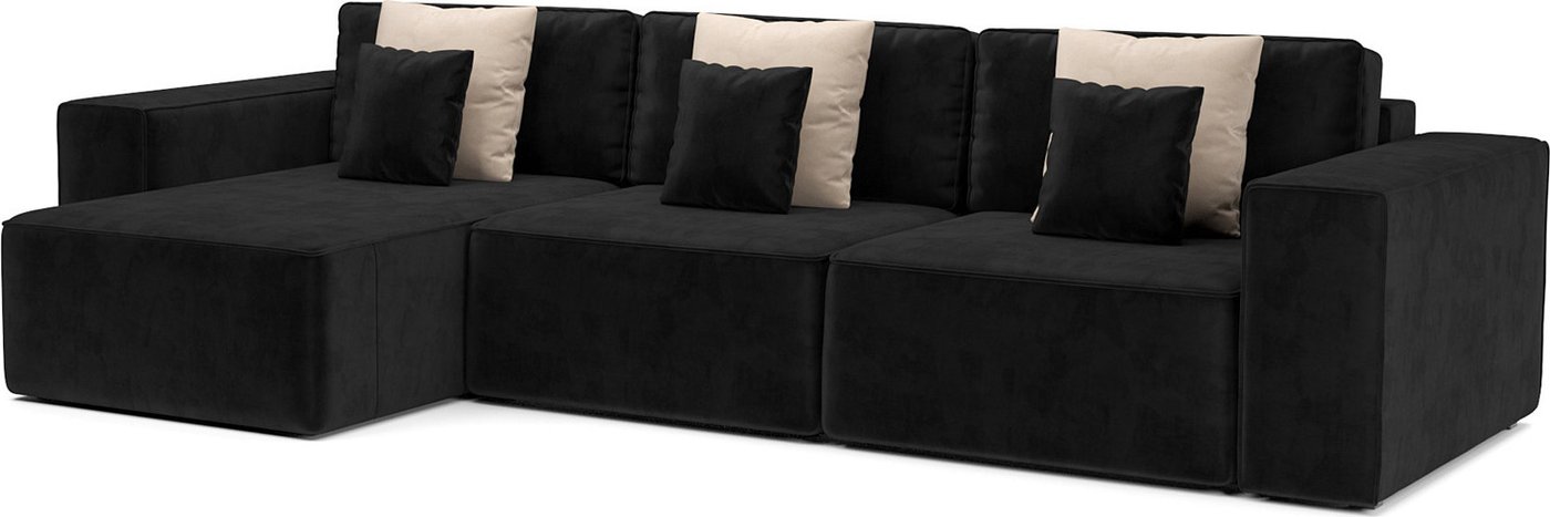 

Угловой диван Мебель-АРС Фессалия левый угол (велюр черный HB-178/17)