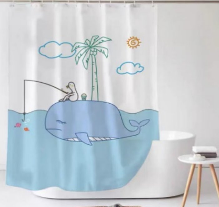 

Шторка-занавеска для ванны Illu 180x180 LH2431975 (кит на отдыхе)