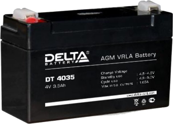 

Аккумулятор для ИБП Delta DT 4035 (4В/3.5 А·ч)