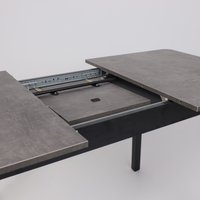 Кухонный стол Мамадома Tirk radial-110 раздвижной 110-142х70 (дымчатая керамика/черный)